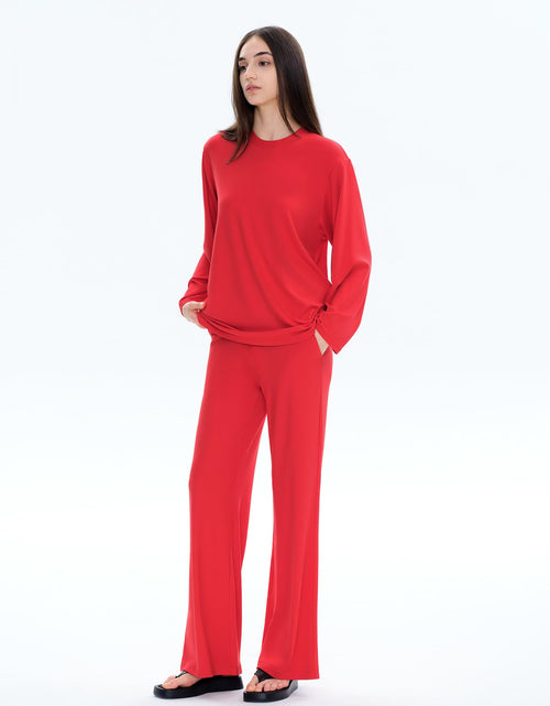 Load image into Gallery viewer, C202 Women's Two Piece Sweatsuit Tracksuit Casual Chic Scarlet Size L
