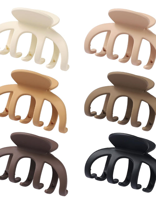 Load image into Gallery viewer, SMKSL Hair Clips 3.5 Inch Medium Brown Matte Banana Jaw Claw Clips
