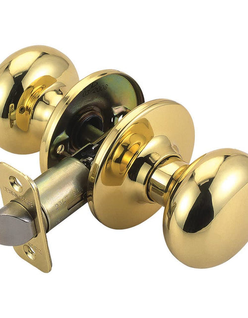 Load image into Gallery viewer, Design House Cambridge 2-Way Latch Passage Door Knob Polished Brass
