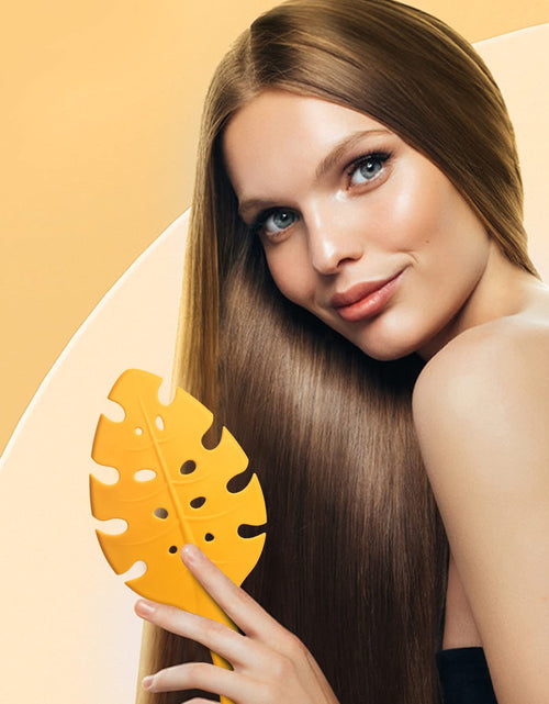 Load image into Gallery viewer, CANDYBRUSH Hair Brush Vented Leaf Form Soft TPEE Mango Scented Orange Large
