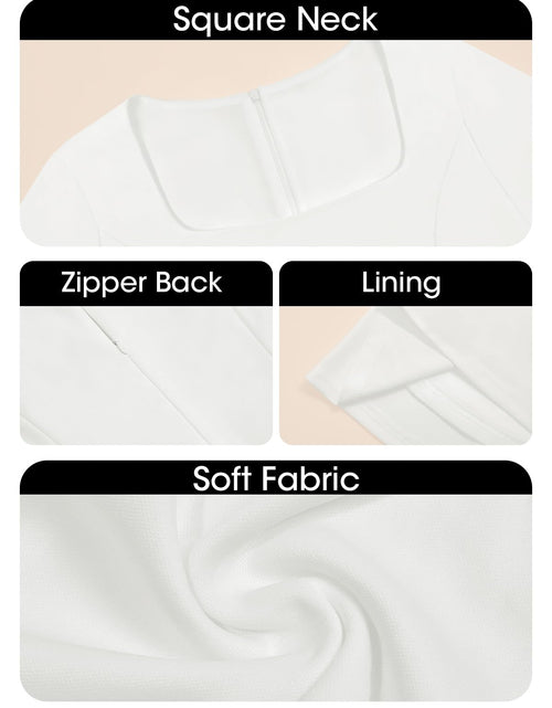 Load image into Gallery viewer, Wenrine Womens Long Sleeve Mini Dress Square Neck A Line White Size S
