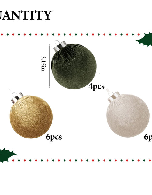 Load image into Gallery viewer, Choonshow Velvet Christmas Ball Ornaments 16 Pack 3.15" Brown Green
