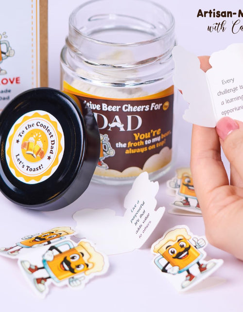 Load image into Gallery viewer, SOLMAY Funny Beer Cheers Gift Jar with 60 Uplifting Messages for Dad 0.5

