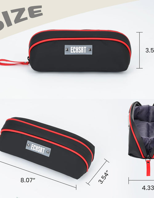Load image into Gallery viewer, ECHSRT Pencil Case Flat Zipper Organizer Pouch Small Black for Men Women
