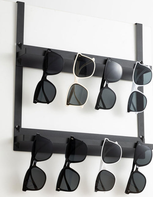 Load image into Gallery viewer, LemonRoad Over Door Sunglasses Organizer 2-Layer Metal Holder Black

