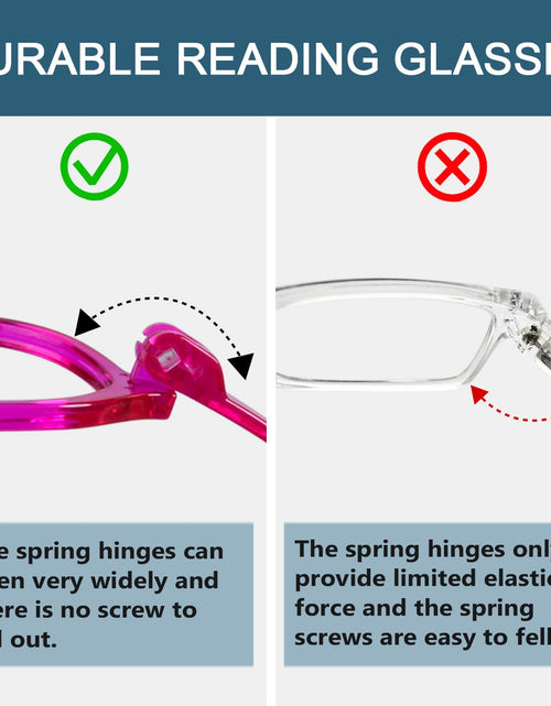 Load image into Gallery viewer, Oversized Reading Glasses Metalless Screwless Spring Hinges Women 6-Pack +2.50
