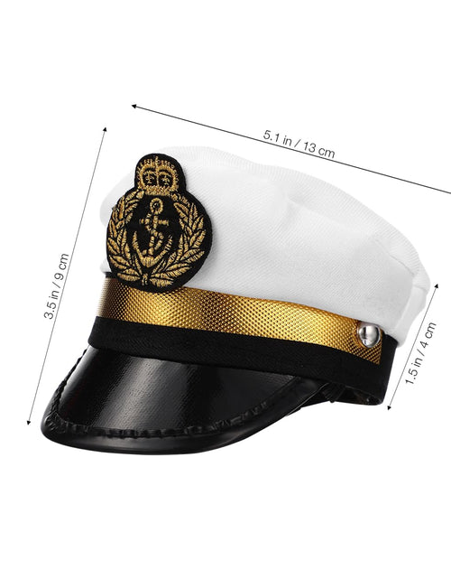 Load image into Gallery viewer, BESPORTBLE Small Dog Captain Sailor Hat Marine Admiral Costume Black
