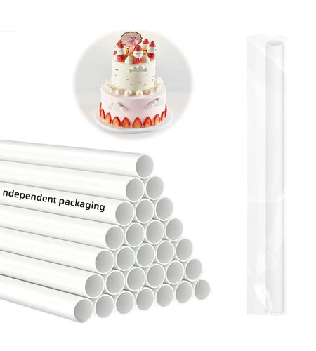 DaTpuik 100PCS 9.5" White Plastic Cake Dowels 0.4" Diameter