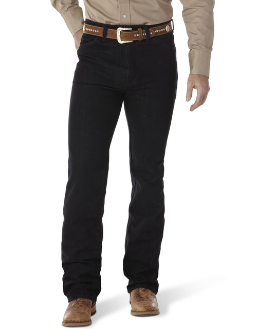Load image into Gallery viewer, Wrangler Men's Cowboy Cut Slim Fit Boot Cut Jean Black Size 35W x 34L
