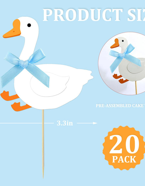 Load image into Gallery viewer, JDIYMI One Silly Goose Cupcake Topper Baby Shower Birthday Party 20pcs Blue
