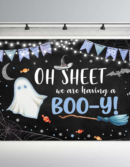 Load image into Gallery viewer, MEHOFOND Halloween Baby Shower Party Backdrop Purple Vinyl 7x5ft
