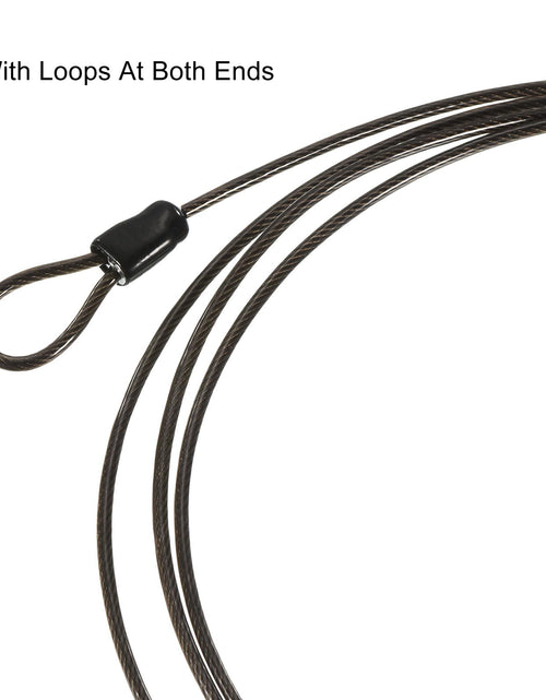 Load image into Gallery viewer, PATIKIL Security Steel Cable 2.5mm x 1.5m Black Double Loop 2 Pack
