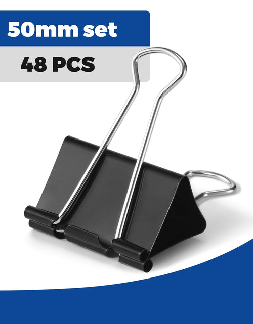Load image into Gallery viewer, Eclirgan Large 1.9-Inch Heavy-Duty Black Binder Clips 48-Pack
