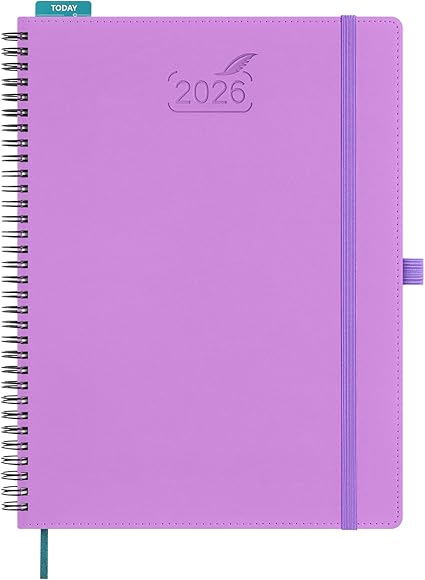 Load image into Gallery viewer, BEZEND 2026 Weekly Monthly Planner 8.5x11 Lavender PU Leather Softcover
