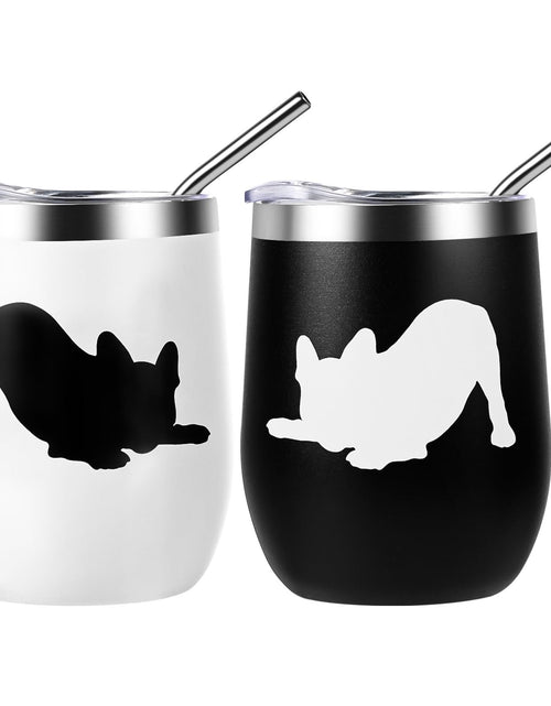 Load image into Gallery viewer, Yoiemivy French Bulldog Insulated Wine Tumbler Set 2, 12oz, Christmas Gift
