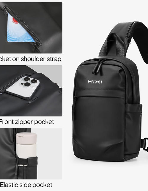 Load image into Gallery viewer, mixi EliteSeries Sling Bag Small Waterproof Crossbody Black 11-Inch
