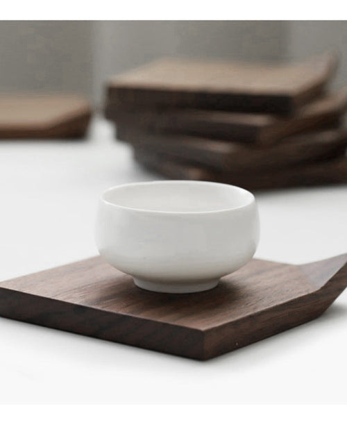 Load image into Gallery viewer, Black Walnut Corner Coaster Solid Wood Heat-Insulating Tea Set Cushion Creative Cup Holder Pot Bearing Accessories
