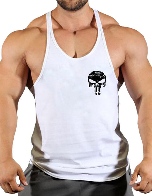 Load image into Gallery viewer, Fitness vest men's loose sleeveless T-shirt sports clothes camisole sports training top
