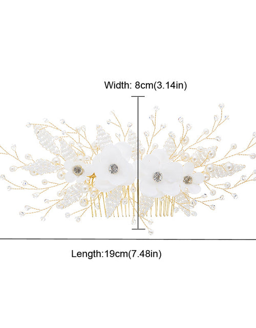 Load image into Gallery viewer, Queenco Gold Bridal Hair Comb Pearl Beads Wedding Hair Accessories Women Headpiece Girl's Hair Vine Party Hair Jewelry
