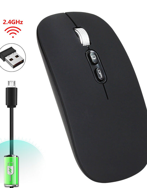 Load image into Gallery viewer, Rechargeable wireless mouse with 2.4G mute and one click return to desktop office mouse with built-in lithium battery
