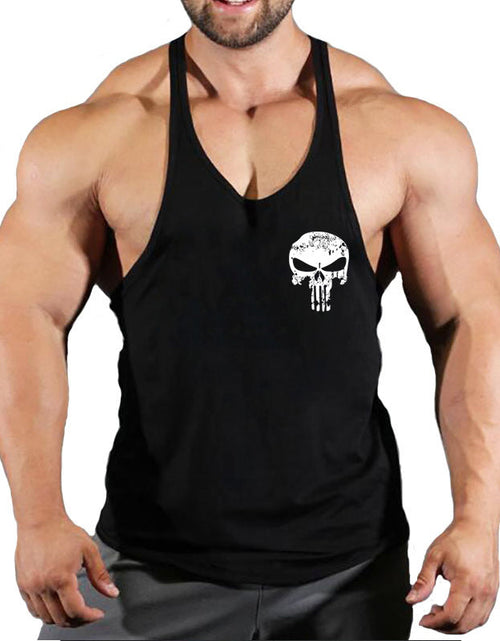 Load image into Gallery viewer, Fitness vest men's loose sleeveless T-shirt sports clothes camisole sports training top

