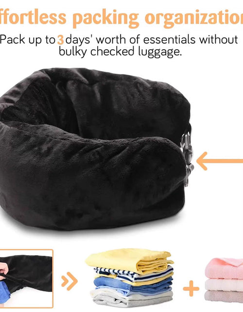 Load image into Gallery viewer, Airplane Travel Sleeping Pillow - U-Shaped Velvet Pillowcase, Fillable Design with Storage Pouch
