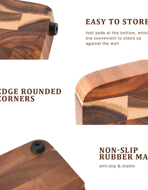 Load image into Gallery viewer, Wooden cutting board for household kitchen solid wood geometric grid cutting board
