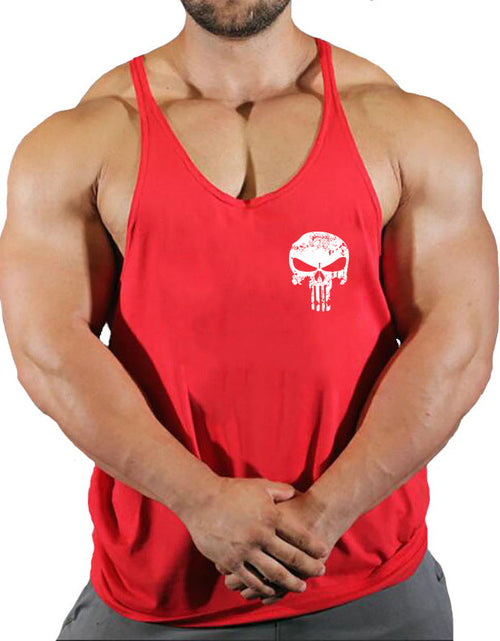 Load image into Gallery viewer, Fitness vest men's loose sleeveless T-shirt sports clothes camisole sports training top
