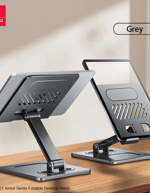 Load image into Gallery viewer, Suitable for tablet stand, iPad desktop stand, mobile phone universal metal heat dissipation, foldable lazy person stand
