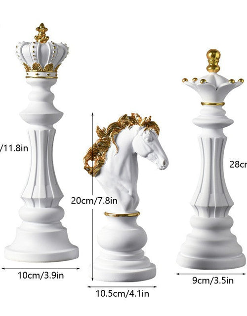 Load image into Gallery viewer, Chess resin ornaments wine cabinets kings queens warhorses chess pieces chessboards home decor
