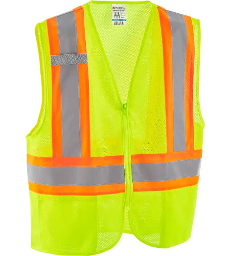 Hi Vis Vest Orange/lime 2" Silver Reflective Stripe