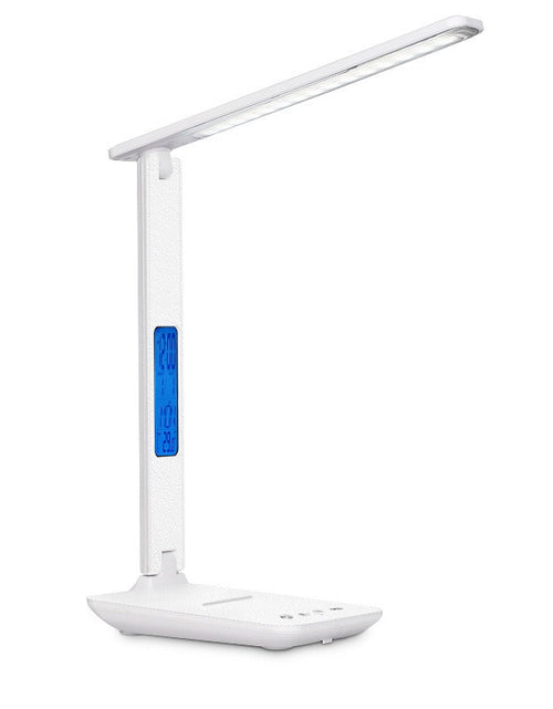 Load image into Gallery viewer, Folding alarm clock, time display, learning, reading, business, office, adjustable light, eye protection desk lamp
