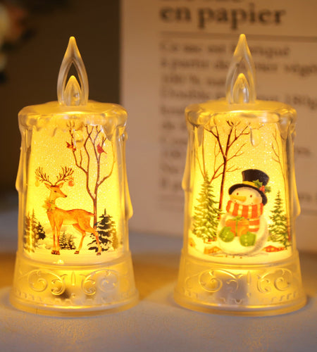 Christmas led electronic candle light Christmas snowman elk decoration luminous night light atmosphere light ornaments