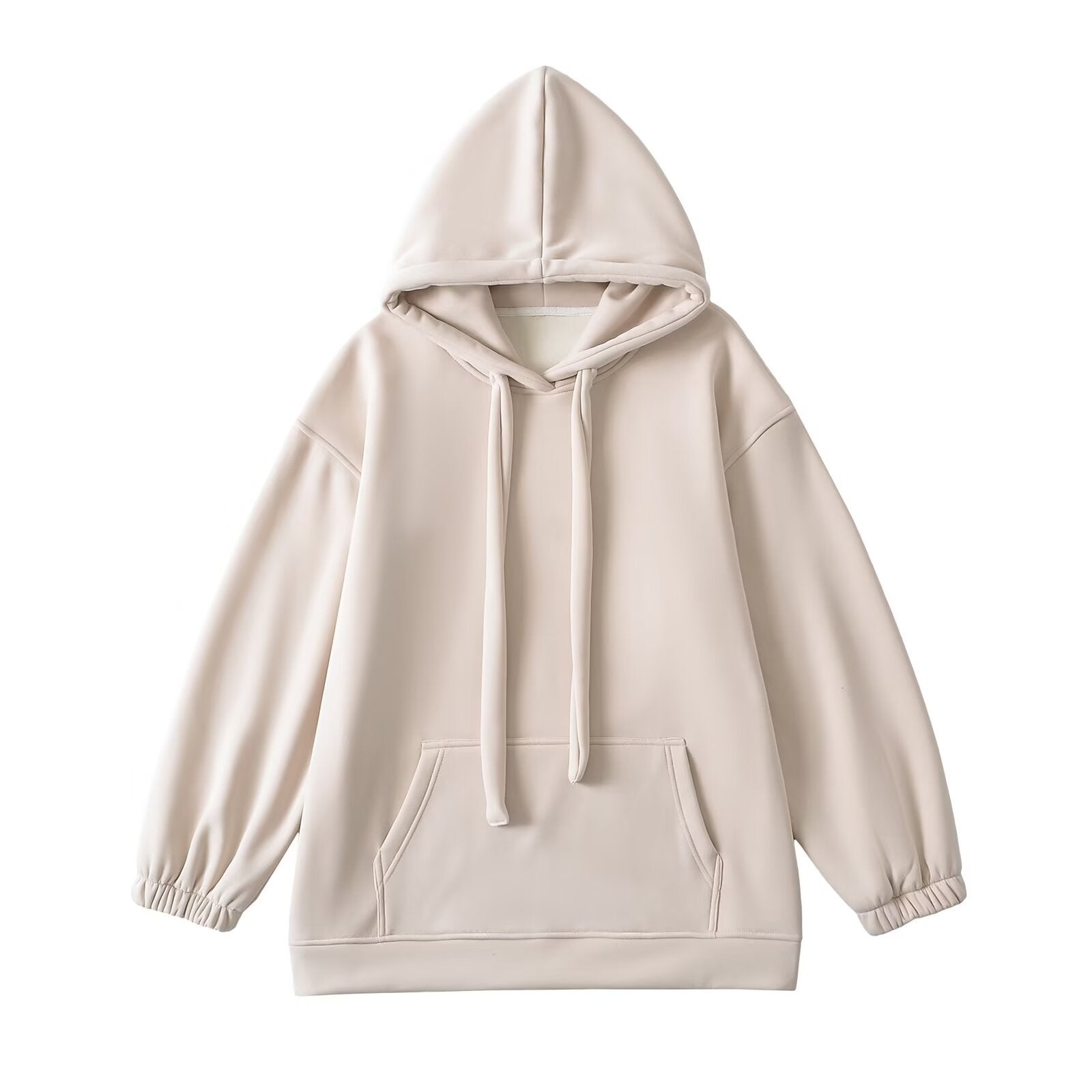 Loose drawstring hooded sweatshirt