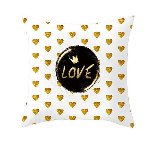 Load image into Gallery viewer, Black White Heart Cushion Cover Arrow I Love You Letters Happy Valentine Pillow Covers Gifts for Couples Valentine's Decoration
