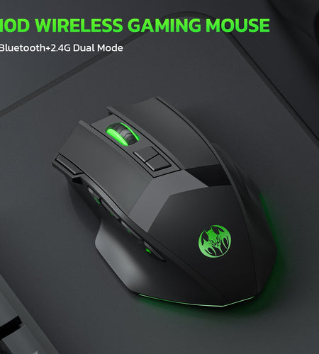 Wireless charging Bluetooth dual-mode 10 key mute gaming mouse 4800DPI mouse RGB color light