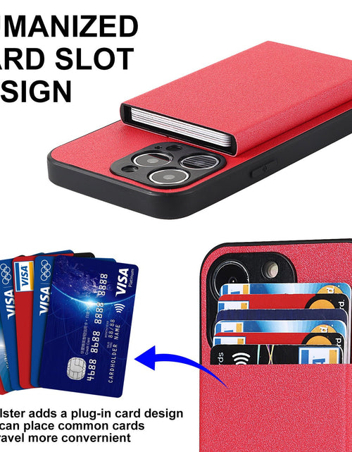 Load image into Gallery viewer, Suitable for iPhone 14 PROMAX plug-in phone case  Apple 11 aluminum alloy wallet phone case IP13 protective case
