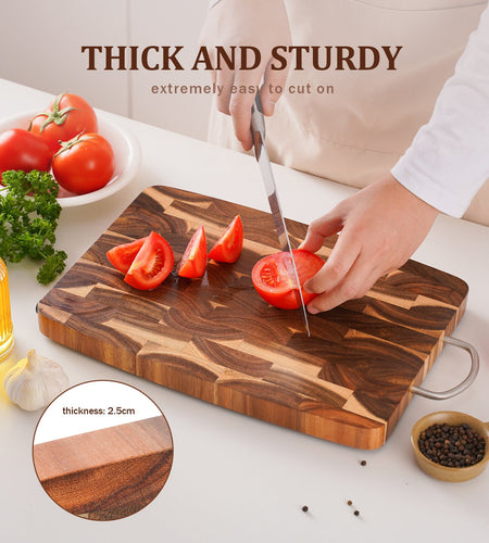Wooden cutting board for household kitchen solid wood geometric grid cutting board