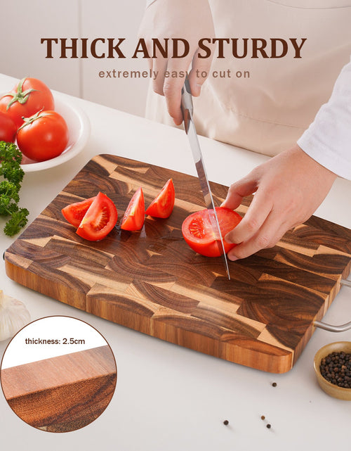 Load image into Gallery viewer, Wooden cutting board for household kitchen solid wood geometric grid cutting board

