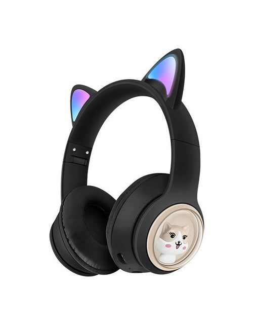 Load image into Gallery viewer, AKZ-07 Luminous Cat's ears (Steamed cat-ear shaped bread) Headworn Bluetooth Headset Subwoofer Video Game Wireless Headset
