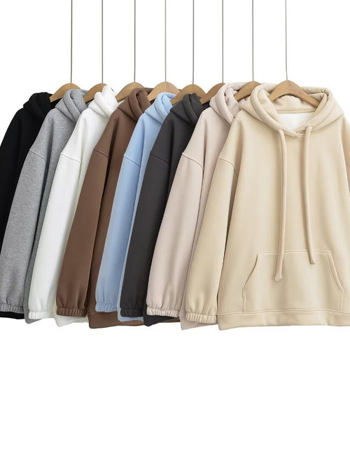 Load image into Gallery viewer, Loose drawstring hooded sweatshirt
