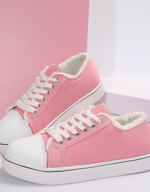 Load image into Gallery viewer, Women's Lace-Up Canvas Sneakers – Lightweight Flat Low-Top

