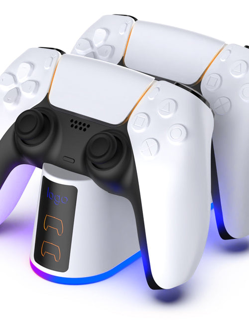 Load image into Gallery viewer, PS5 SLIM controller charger RGB seven color luminous base contact dual fast charging base charging game peripheral accessories
