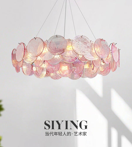 Luxury living room chandelier, designer-created stained glass dining room and bedroom lighting fixtures