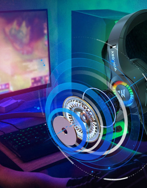 Load image into Gallery viewer, Head mounted gaming headphones wired e-sports luminous earphones mobile phones computers cool anchor headphones
