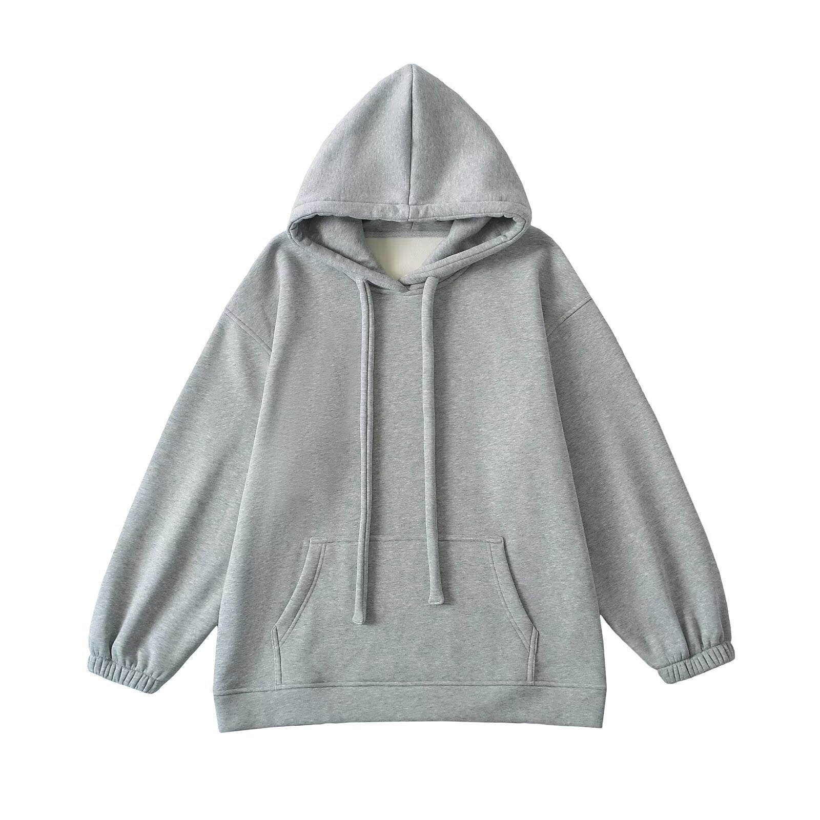 Loose drawstring hooded sweatshirt