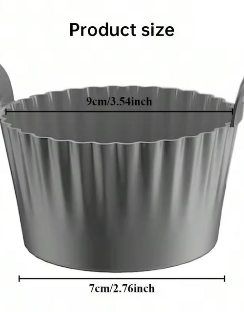 Load image into Gallery viewer, 4-6 reusable silicone air fryer liners &amp; baking cups – non-stick kitchen tools for eggs, cakes, meatballs.

