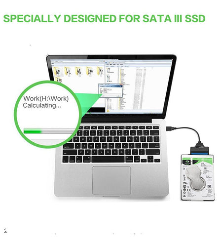 Type-C to SATA 2.5-inch portable hard drive converter with easy drive cable