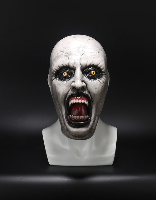 Load image into Gallery viewer, The Nun Horror Mask Cosplay Valak Scary Latex Masks with Headscarf Veil Hood Full Face Helmet Horror Costume Halloween Prop

