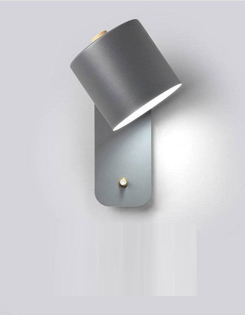Load image into Gallery viewer, Nordic bedroom bedside lamp wall lamp study dining room corridor with switch wall lamp macaron LED minimalist wall lamp

